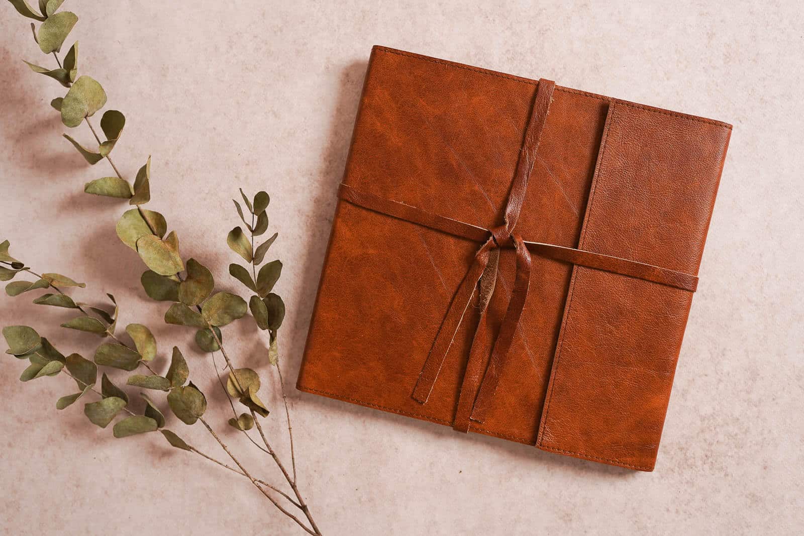 Photo album with leather cover